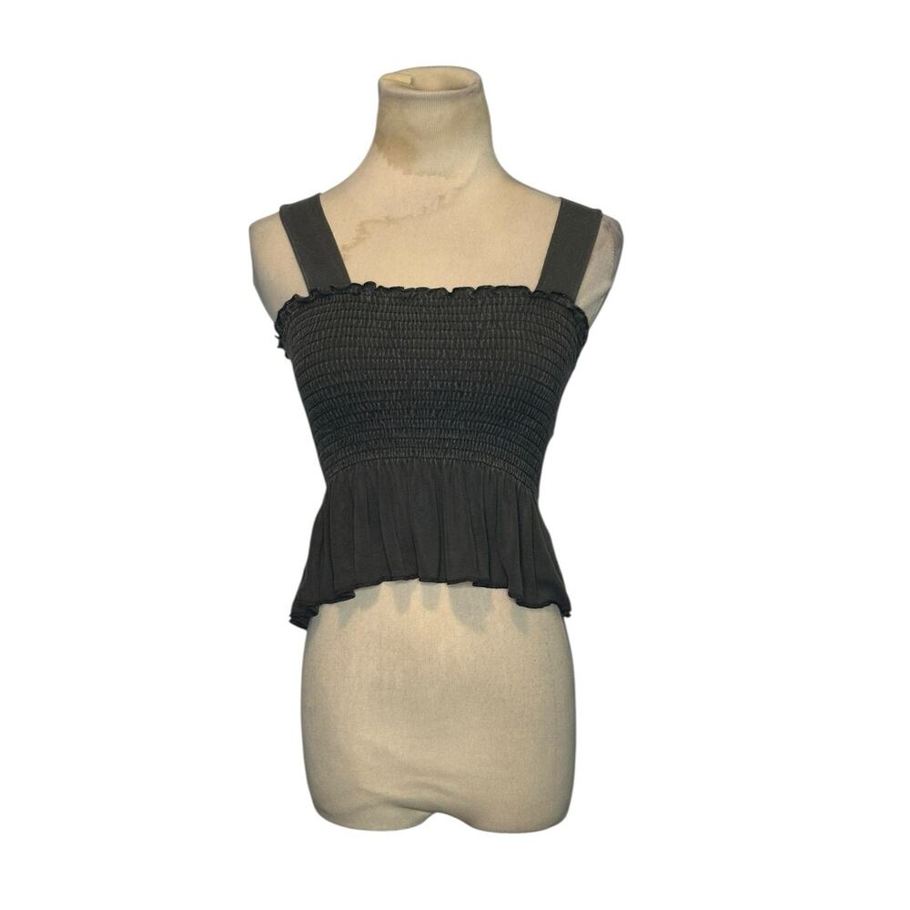 Urban Outfitters gray wash smocked peplum tank top size XS